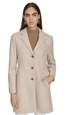 Calvin Klein Women's White Cotton Car Coat — listing 2