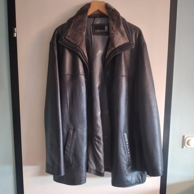 Herrenlederjacke, schwarz, Gr. 58, Werther, hochwertige Verarbeitung, Reißversch