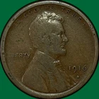 1916-S Lincoln Wheat Cent Fine F Coin #34921