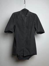 11 by Boris Bidjan Saberi Object Dyed Cotton Snap Shirt Coal grey