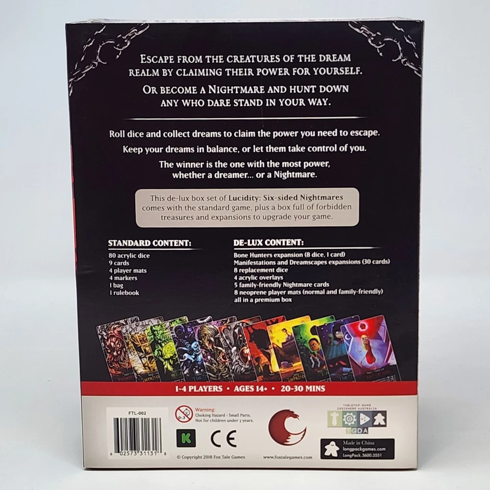 Lucidity De-Lux Box Set Kickstarter Fox Tale 2018 Horror Dice Game Brand NEW - Image 3 of 4