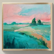 Original Fine Art Painting 12x12 | Signed Canvas | Impressionist Landscape