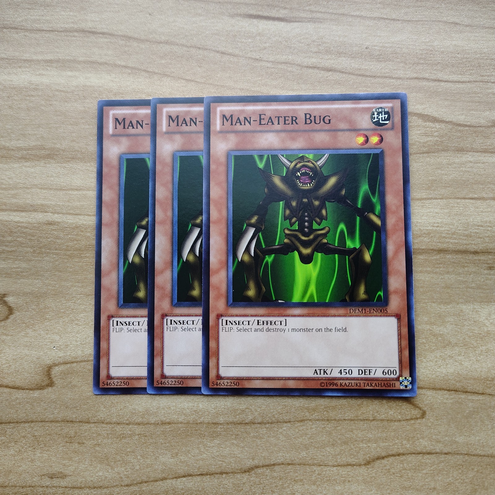 Man-Eater Bug 3x - Near Mint - Full Playset - DEM1-EN005 - Yugioh!