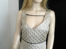 WOW $4K  GUCCI SILVER METALIC GG PRINTED DRESS , SZ 44/6/8