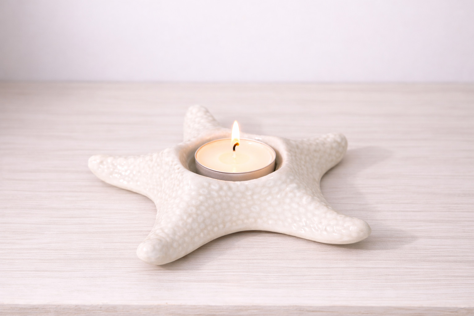 Starfish Ceramic Tealight Candle Holder – Coastal Home Décor Accent thumbnail 2