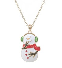 Christmas Theme Snowman Pendant Necklace
