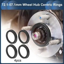 OD 72.1mm to ID 57.1mm Car Wheel Hub Centric Rings Black Polycarbonate 4 Pcs