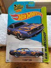 Hot Wheels 2015 HW Workshop '71 Hemi Cuda (Blue with Flames) - #210/250
