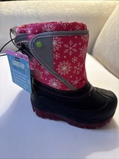 Members Mark Kids Light Up Insulated Snow Boots size 7/8 6.5"X3" cold rate -10 