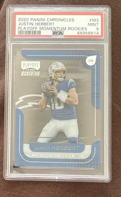 2020 Panini Chronicles Playoff Momentum Justin Herbert #M-3 PSA 9 Chargers