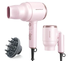 Wavytalk Blow Dryer with Diffuser, Mini Hair Dryer with Folding Handle, 1600W...