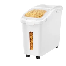 50L/11.4Gal Ingredient Storage Bin w/ Scoop Pet Food Containers Clear Scale