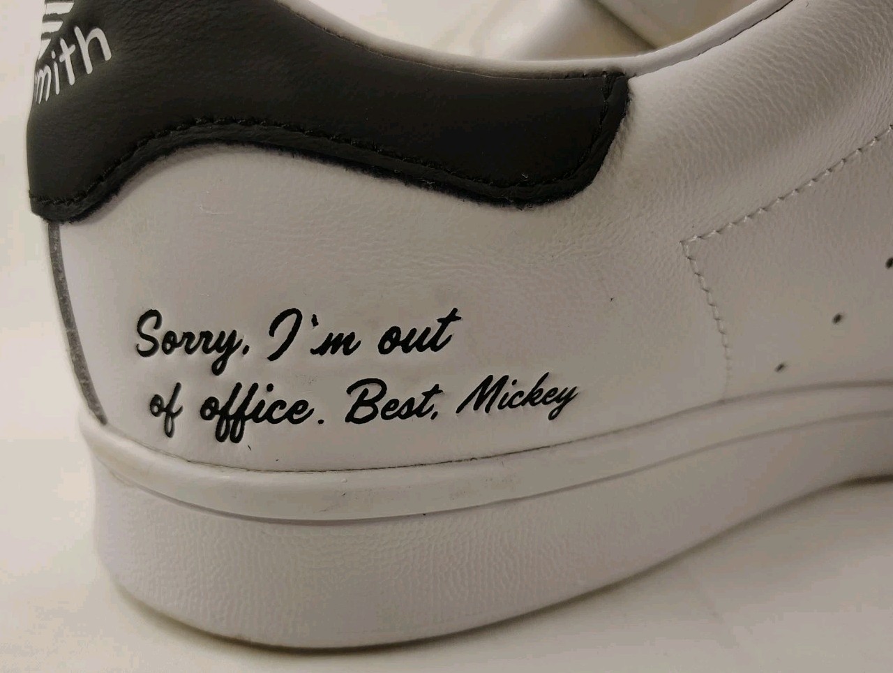 Size 12.5 - Adidas Disney x Stan Smith Black & White Mickey Mouse Shoes EUC thumbnail 7