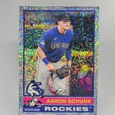 2025 Topps Heritage Aaron Schunk #90 RC Silver Sparkle Chrome