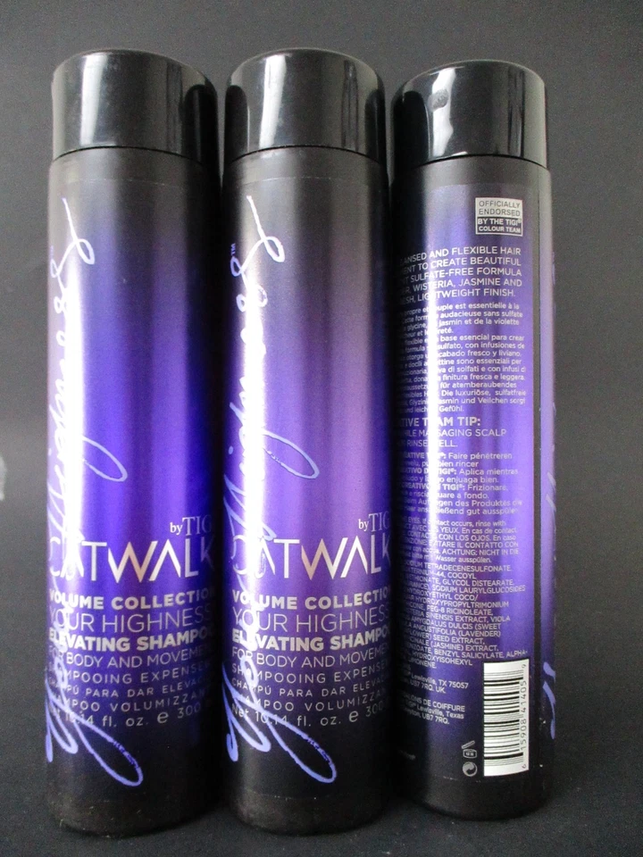 TIGI CATWALK YOUR HIGHNESS ELEVATING NOURISHING VOLUME Shampoo 10.14 OZ x 3 - Image 2 of 2