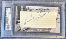 2012 HA Champions Chicago 1932 Charlie Grimm #22/25 Auto PSA/DNA Slabbed Cubs