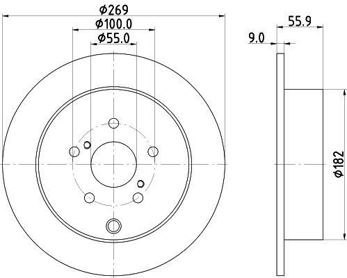 HELLA 8DD 355 114-891 BRAKE DISC Rear (PAIR)