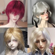 6-7" 8-9" 1/4 1/3 SD Uncle BJD Short Curly Wig Doll Hair Wolf Tailed Mohair Wigs