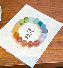 Natural Crystal Gemstone Stretch Beaded Bracelet Rainbow Women Gift