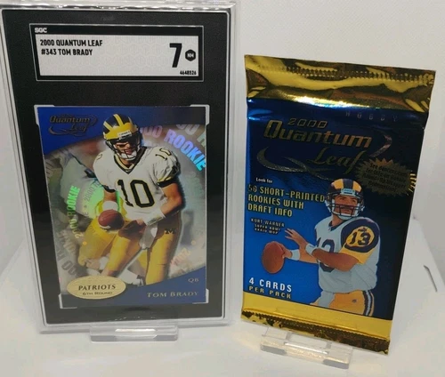 2000 Quantum Leaf  TOM BRADY #343 RC SGC 7 PLUS QUANTUM LEAF SEALED HOBBY PACK