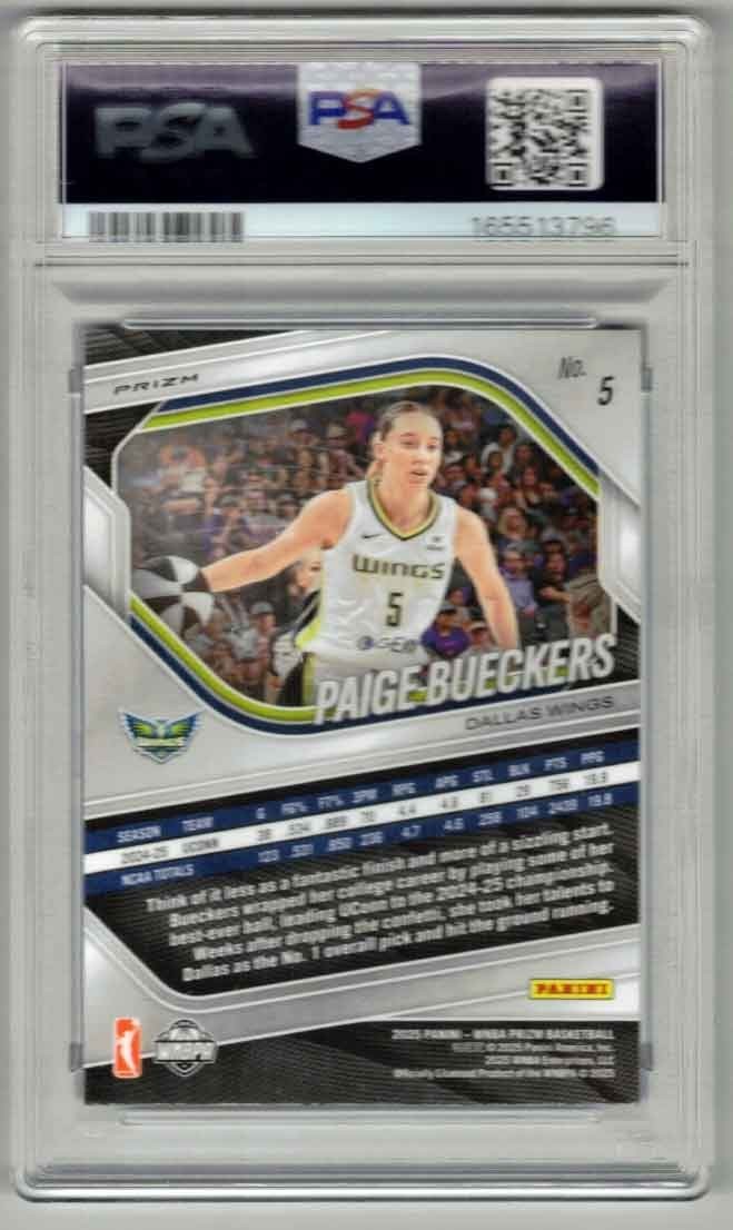PAIGE BUECKERS 2025 Panini Prizm WNBA #5 BLUE VELOCITY PRIZM PSA 9 Rookie RC! view 2