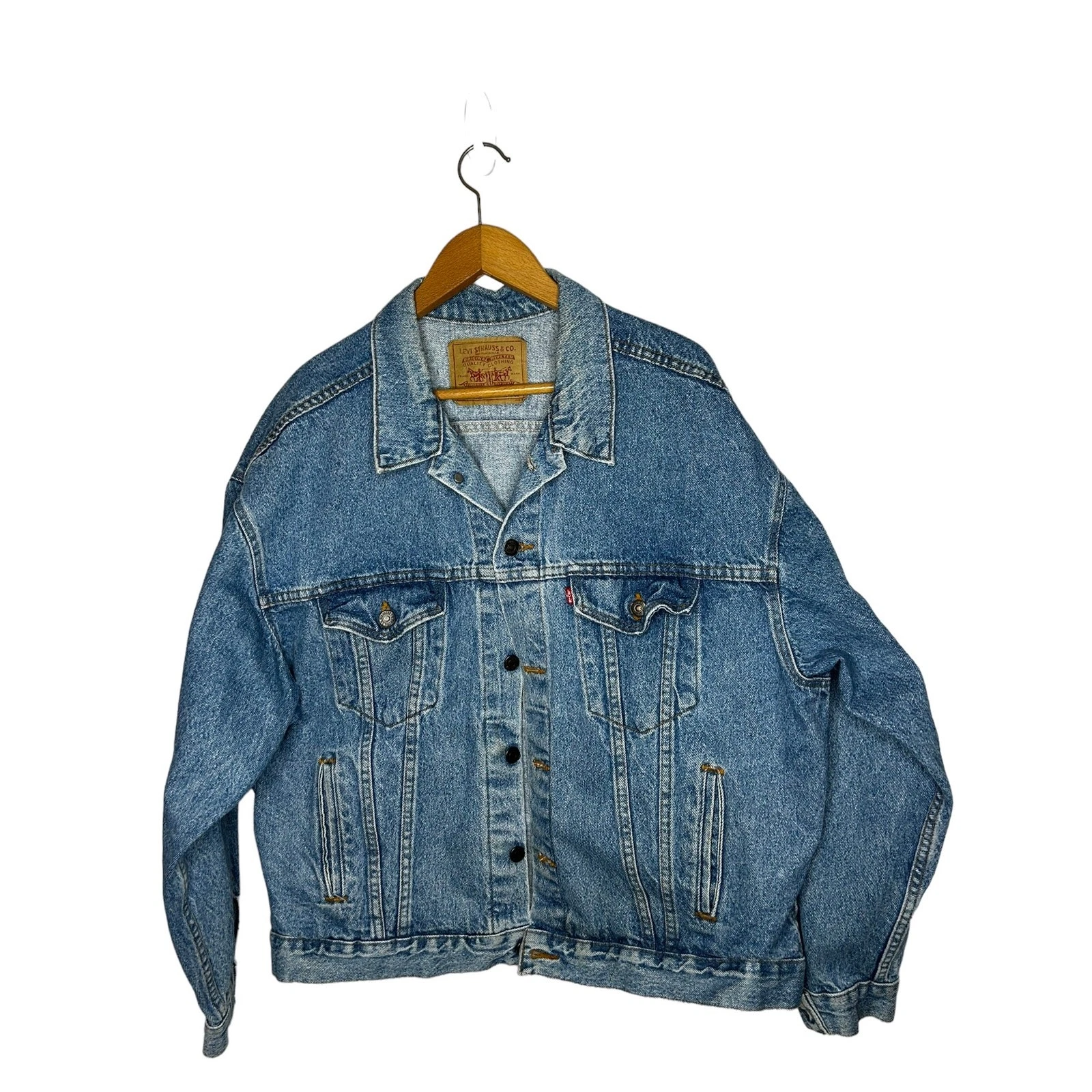 VTG 90s Levi's Denim Trucker Jean Jacket Mens Size XL USA Made 70507-4890