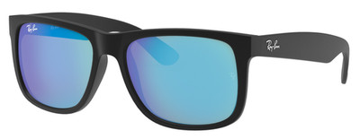 Ray-Ban Justin Color Mix Matte Rubber Black, Blue Mirror Lens RB4165 622/55 51