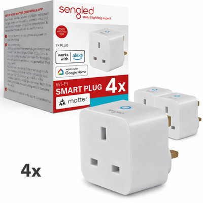 4x Sengled Smart Plug, Matter-Enabled, Works with Alexa, Instant Pairing