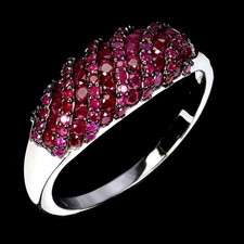925 Sterling Silver Ring Ruby Myanmar Round Diamond Cut Gemstone Jewelry Size 9