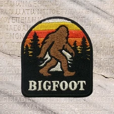 Bigfoot Patch Iron On Applique Sasquatch Badge Cryptid Festival Myth Legend