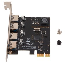   PCIe to USB 3.0 Adapter, PCIe x1 to 4 Ports USB PCI Express Card Adapter