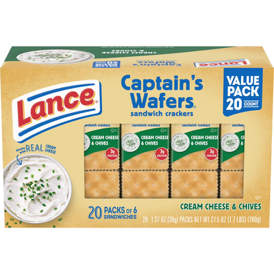 #ad #ad Lance Sandwich crackers captain#x27;s wafers cream Cheese And chives 20 Packs 6..... $7.35