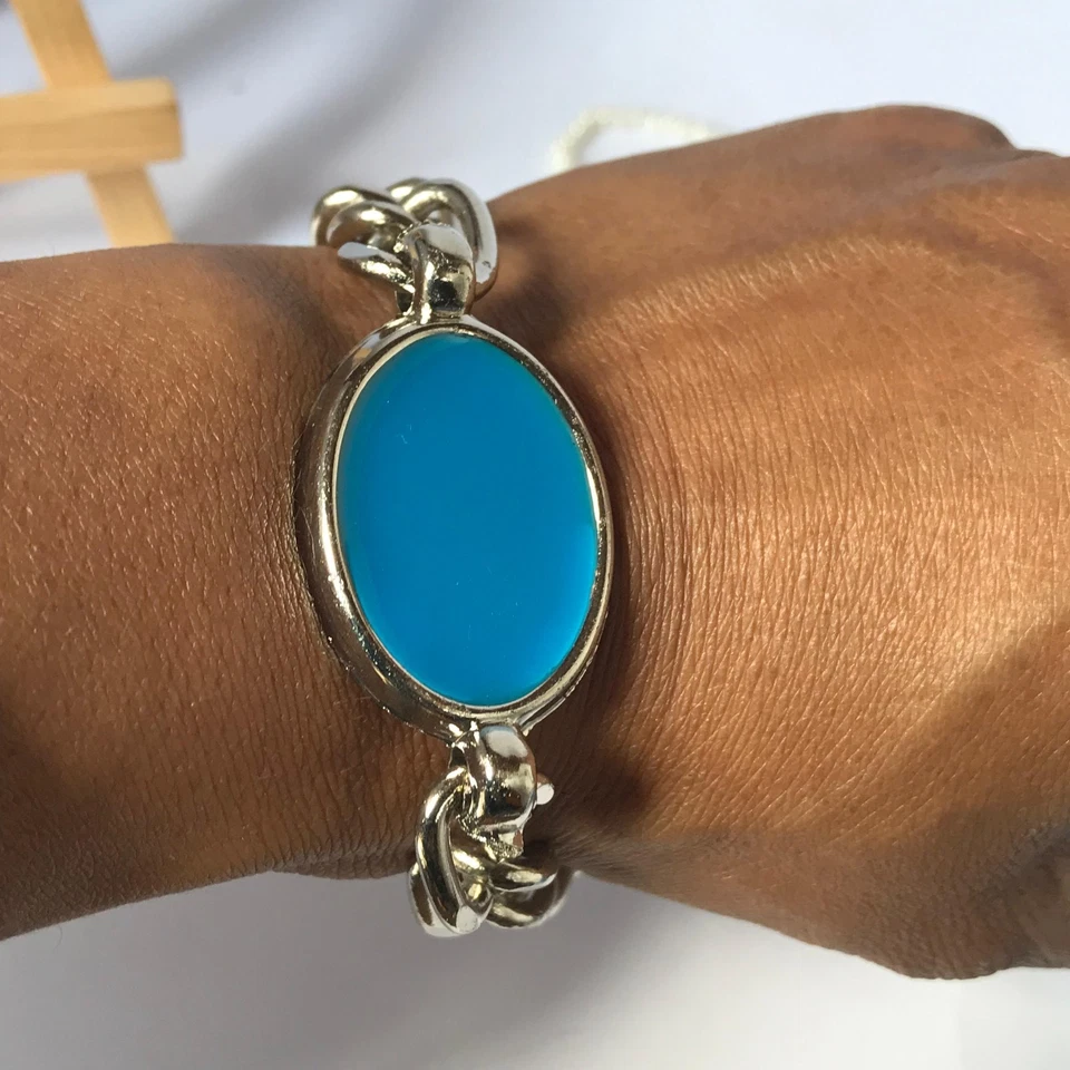 Мужской браслет-цепочка из нержавеющей стали и серебра с полированными тяжелыми обочинами - Изображение 2 из 3