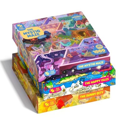 Magic Puzzles 3-Pack Series One The Happy Isles The Mystic Maze The Sunny City