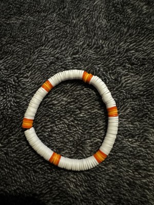 bracelet, homemade, White and orange