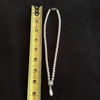 Vintage Faux Pearl & Rinestone Necklace With Faux Pearl Pendant 9" — photo 4
