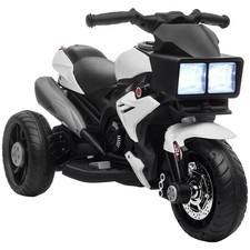 Kids Motorcycle, Battery-Operated Ride-on Toy for Toddlers w/ Horn Music White