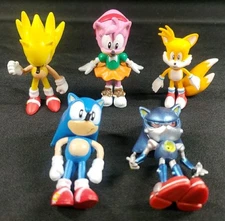 Sonic the Hedgehog Action Figures Lot Jazwares Sega 2.25" Rose Metal Tails Super