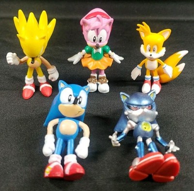 Sonic the Hedgehog Action Figures Lot Jazwares Sega 2.25'' Rose Metal Tails Super
