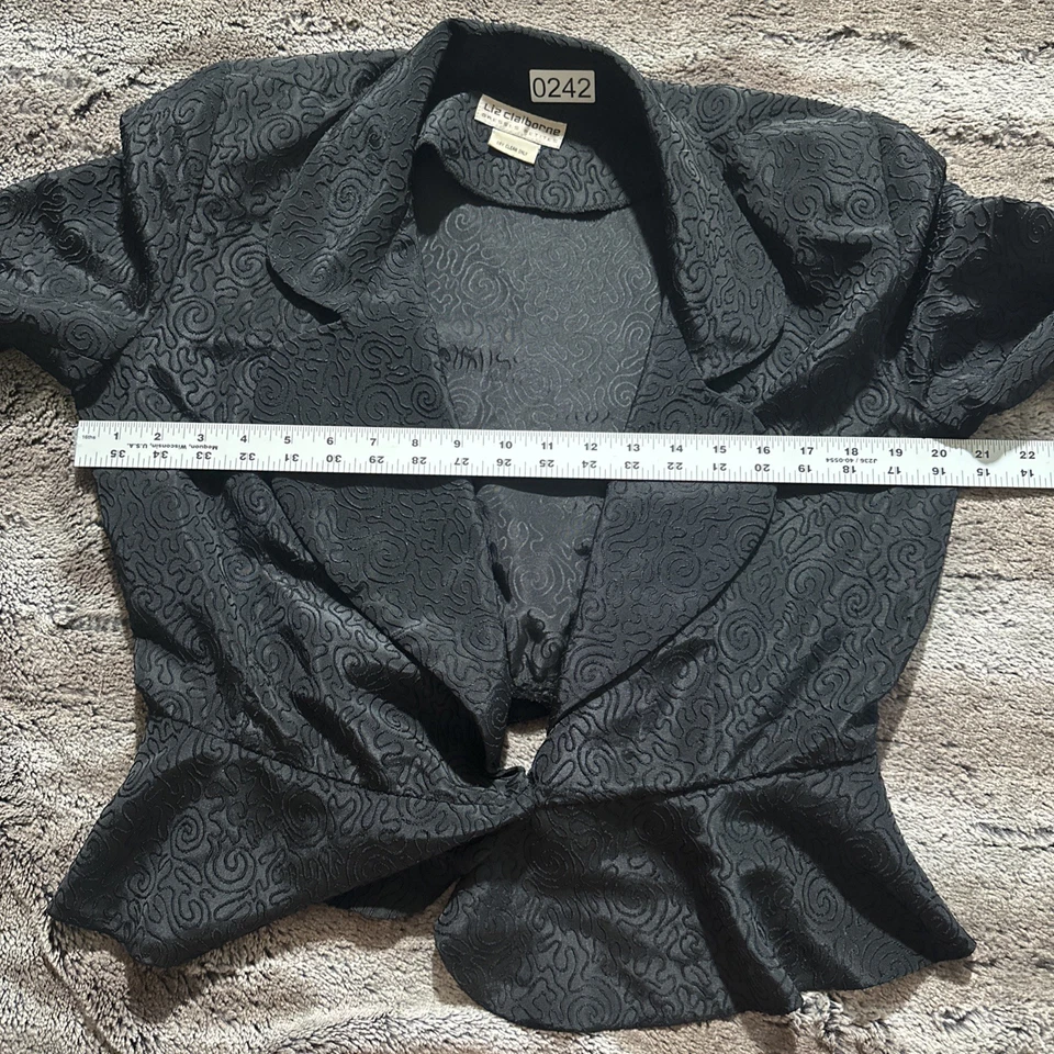 Blazer Vintage Liz Claiborne Mujer Falda Traje 8 Pequeño Negro Manga Larga Años 90’s Foto 3 de 4
