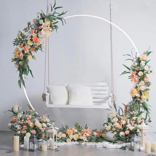 Metal/Wood Adjustable Size Wedding Arch Backdrop Stand &Drape Pampas Grass Decor - Picture 11 of 182