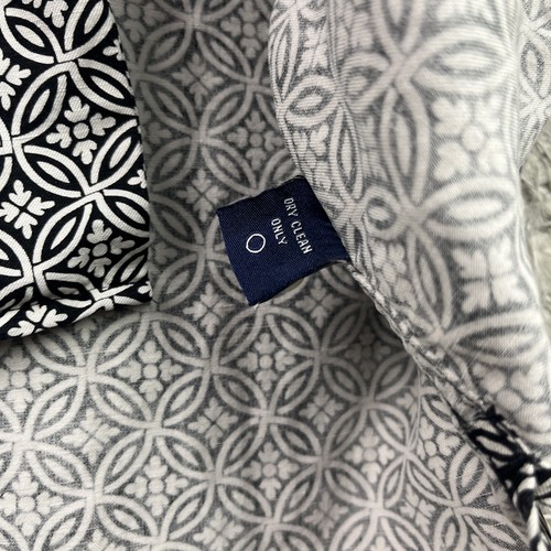 Mens Austin Reed London Linen silk Shirt Short Sleeve Button Large Geometric - Picture 7 of 8
