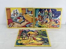 Disney Movie Classics Jaymar Inlaid Tray Puzzle Lot 3pc Donald Duck Snow White
