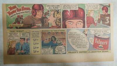 Folger's Coffee Ad: Nora Knew The Score ! from 1950's 7.5 x 15 Inch