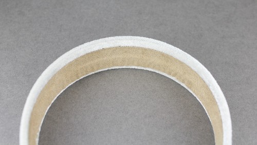 White Cream velvet headband soft velour hair accessory 1.25" wide plain classic - Picture 5 of 8