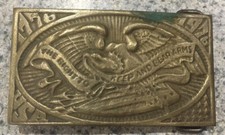 Tiffany Studio NEW YORK BRASS Belt Buckle The Right to Keep  Bear Arms