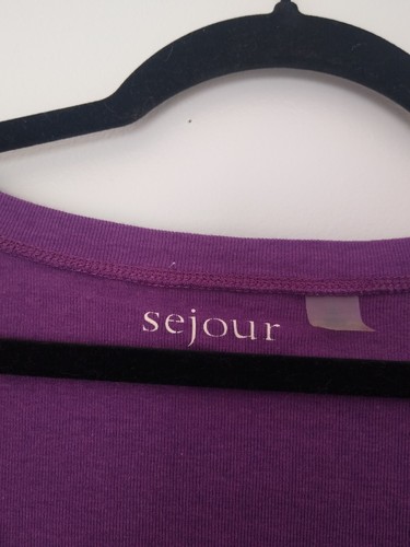 Sejour (Nordstrom) Size 01 Purple 3/4 Sleeves Scoop Neck Top - Picture 2 of 9