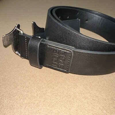 True Religion Mens Belt Black Sage Heavy weight Horseshoe buckle
