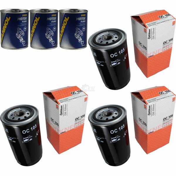 3X Original Mahle / Knecht ÖLfilter OC 105 + 3X SCT Motor Flush MotorspüLung-image