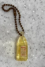 Vintage Advertising Seagram's Mini Gin Bottle Keychain~Fob Acrylic Yellow